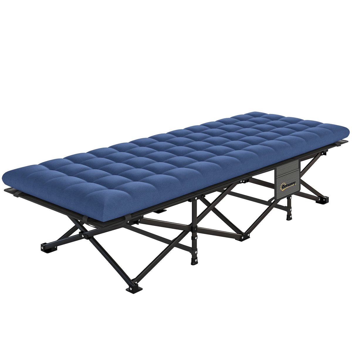 Camping Cot with Soft Pad, 32" Extra Wide Folding Cots with Non-Slip Feet and Carry Bag, Blue
