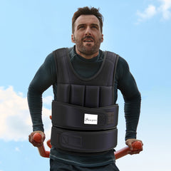 22lbs Weighted Vest, Adjustable Running Weight Vest with 38 Weight Bags, Black