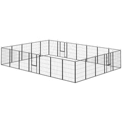 24 Panel 31.5" Height Heavy Duty Dog Playpen for Small Medium Dogs, Grey
