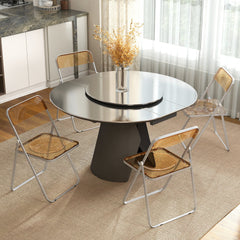 4 Pack Acrylic Foldable Chairs, Transparent Folding Chairs for Living Room, Home Office, Party, Clear