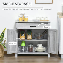 Farmhouse Sideboard Buffet Cabinet, Storage Cabinet with Barn Doors, Grey Grain