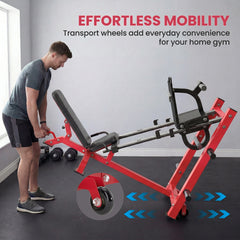 Leg Press Machine with Wheels and Calf Block, Adjustable Squat Machine for Home Gym, 1000 lbs Capacity