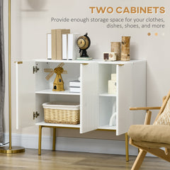 Modern Storage Cabinet Sideboard Buffet Cabinet with Gold Legs for Living Room Dining Room Hallway Black