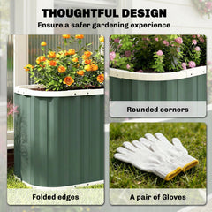 Galvanized Raised Garden Bed, Deep Root Planter Box, Outdoor Garden Bed with Plant Labels, 5' x 2' x 2', Dark Grey