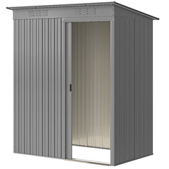 5.2' x 3.5' Outdoor Storage Shed, Easy to Assemble Metal Garden Shed, for Backyard, Lawn, Patio, Dark Grey