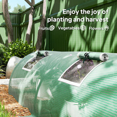 Portable Mini Greenhouse, Tunnel Growing Tent with 5 Mesh Windows and Steel Frame, 7' x 3' x 2', Green