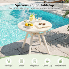 Weather-Resistant Circular Small End Table for Poolside and Balcony-1 Piece