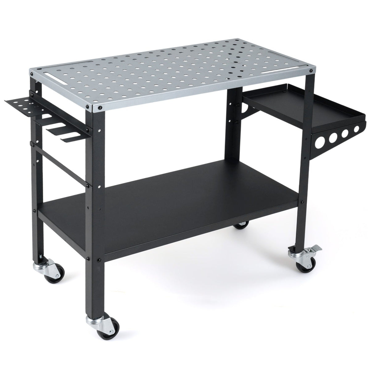 Welding Table 36x18 inches with Lockable Wheels and 144 Fixture Holes and Tool Slots
