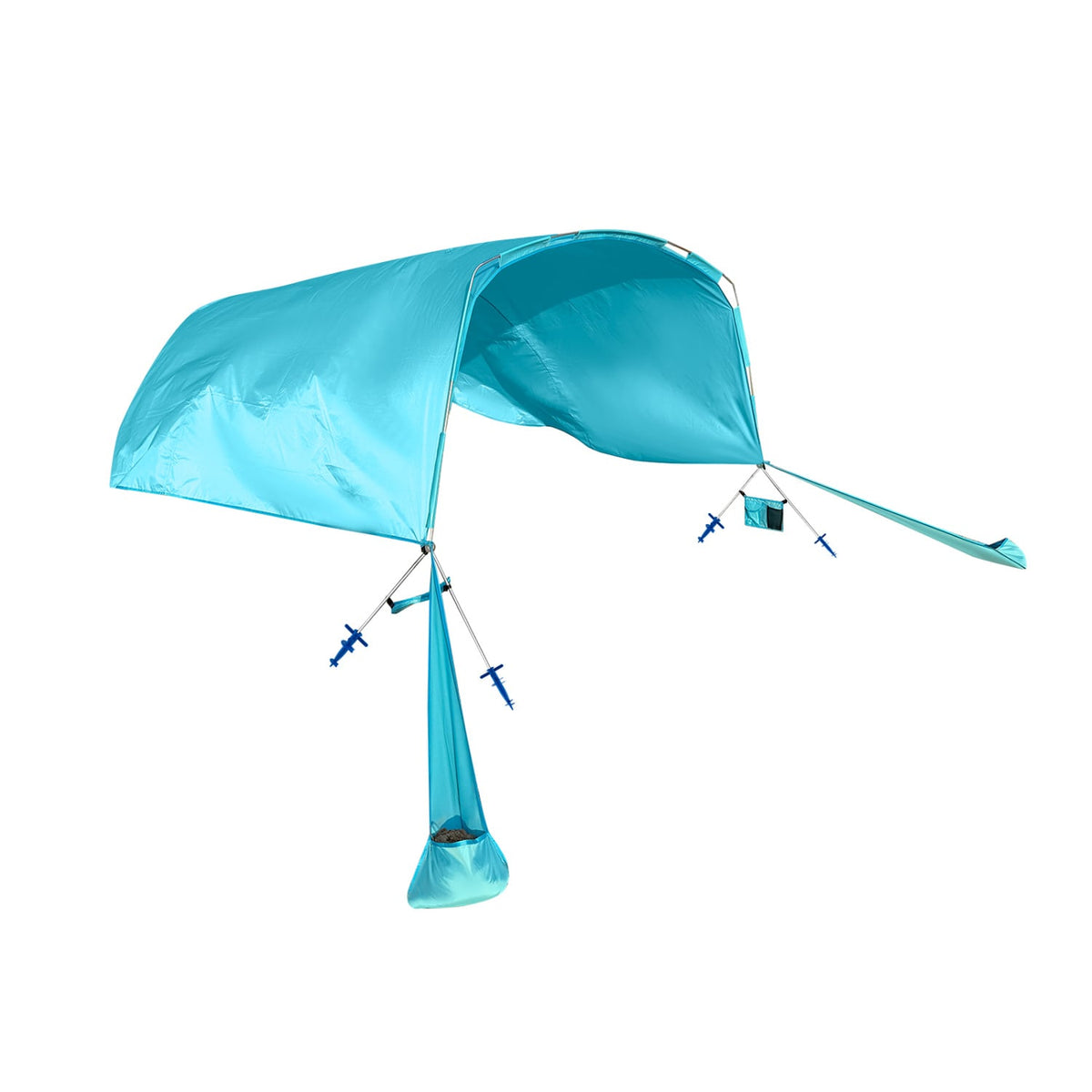 Wind Powered Beach Tent Portable Sun Shelter Canopy for Picnic-Blue