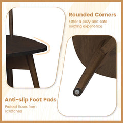 Set of 4 Swivel Spindle Back Dining Chairs, Walnut Rubber Wood