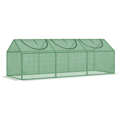 Portable Mini Tunnel Greenhouse Garden Warm House with 2 Windows Steel Frame PE Cover, 47" x 24" x 24", White