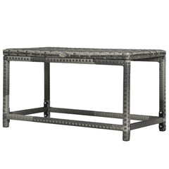 Patio Wicker End Table, Outdoor PE Rattan Side Table, with Plastic Board Under the Full Woven Table Top for Patio, Garden, Balcony, Mixed Brown