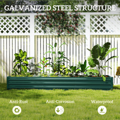 8'x2'x1' Galvanized Raised Bed, Large Elevated Planter Box for Growing Flowers, Herbs and Vegetables, Dark Grey