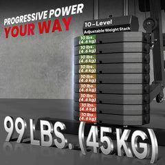Multifunction Home Power Exercise Gym System Weight Training Exercise Workout Station Fitness Strength Machine for Whole Body Training Black