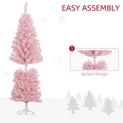 4FT Artificial Christmas Tree Holiday Xmas Holiday Pencil Tree Decoration with Automatic Open for Home Party, Pink