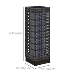 Wicker Solar Outdoor Lamp, Decorative Floor Lamp with Auto On/Off LED Lights, IP44 for Patio, Porch, Pathway, Grey
