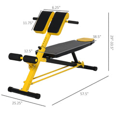Adjustable Weight Bench Roman Chair Exercise Training Multi-Functional Hyper Extension Bench Dumbbell Bench Ab Sit up Decline Flat Black and Red