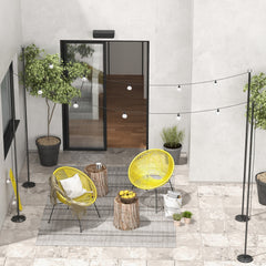 2 Pack of 10' String Light Poles, Steel Hanging Lighting Stand for Patio, Backyard, Deck, Wedding, Party, Black