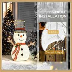Light Up Snowman Yard Decoration, Lighted Snowman Christmas Decoration for Indoor and Outdoor, White