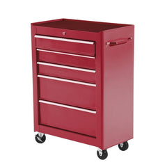 5-Drawer Rolling Tool Cabinet on Wheels, Lockable Tool Chest, Tool Organizer for Garage, Factory and Workshop, Black