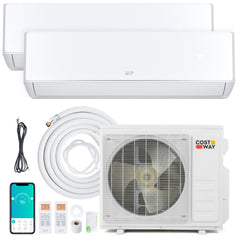 X-Pro 18,000 BTU 2 Zone Mini Split Heat Pump, 24 SEER2, 9K + 9K