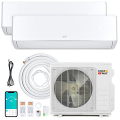 X-Pro 18,000 BTU 2 Zone Mini Split Heat Pump, 24 SEER2, 9K + 12K