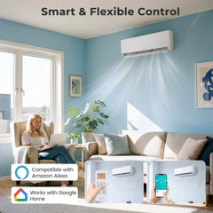 X-Pro 18,000 BTU 2 Zone Mini Split Heat Pump, 24 SEER2, 9K + 12K