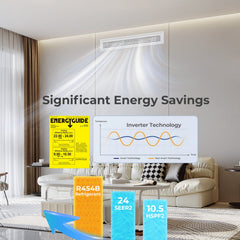 X-Pro 18,000 BTU 2 Zone Concealed Ducted Mini Split Heat Pump, 24 SEER2, 9K + 9K