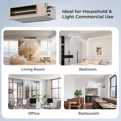 X-Pro 18,000 BTU 2 Zone Concealed Ducted Mini Split Heat Pump, 24 SEER2, 9K + 9K