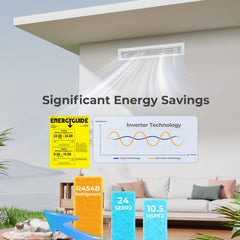 X-Pro 27,000 BTU 2 Zone Concealed Ducted Mini Split Heat Pump, 24 SEER2, 12K + 12K