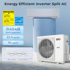 X-Pro 35,000 BTU 2 Zone Mini Split Heat Pump, 22.5 SEER2, 9K + 24K