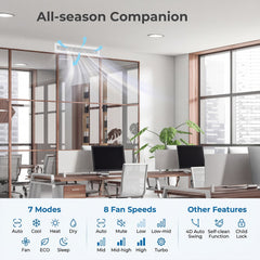 X-Pro 35,000 BTU 2 Zone Concealed Ducted Mini Split Heat Pump, 22.5 SEER2, 12K + 18K