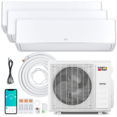X-Pro 35,000 BTU 3 Zone Mini Split Heat Pump, 22.5 SEER2, Wifi, 9K + 12K + 12K