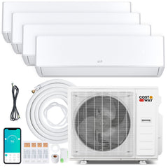 X-Pro 35,000 BTU 4 Zone Mini Split Heat Pump, 22.5 SEER2, Wifi, 12K + 12K + 12K + 12K