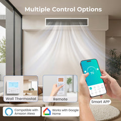 X-Pro 35,000 BTU 4 Zone Ducted Mini Split Heat Pump, 22.5 SEER2, Wifi, 9K + 12K + 12K + 12K
