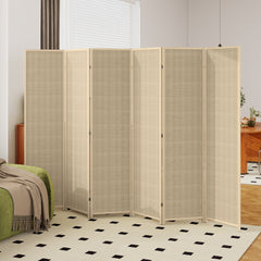 Woven Bamboo Room Divider, 4 Panel Folding Indoor Privacy Screens for Home Office, 71"x71"x0.6", Natural