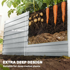 5' x 3' x 2' Raised Garden Bed, Galvanized Planter Box for Growing Flowers, Herbs and Vegetables, Black