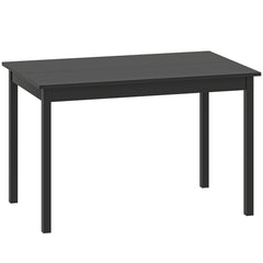 47" x 30" Dining Table, Farmhouse Dining Room Table with Pine Wood Frame, Space Saving Kitchen Table, Black
