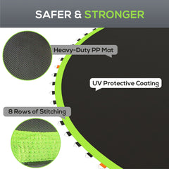 Trampoline Replacement Mat, Fits 14' Trampoline w/ 80 V-Hooks & 5.5" Springs (Spring & Frame not Included), Black