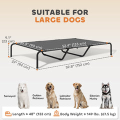 Elevated Dog Bed, Outdoor Dog Cot, Raised Dog Bed for Large Dogs with Breathable Mesh, Beige
