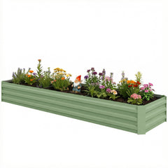 8'x2'x1' Galvanized Raised Bed, Large Elevated Planter Box for Growing Flowers, Herbs and Vegetables, Dark Grey