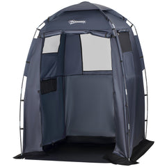 60" x 60" x 82" Shower Tent Extra Wide Changing Room Privacy Portable Camping Shelters with Windows & Floor Mat, Dark Blue