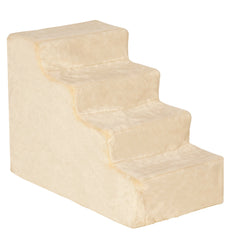 4-Step Dog Ramp for Sofa, Bed, and Couch, with Removable Cover, Light Grey