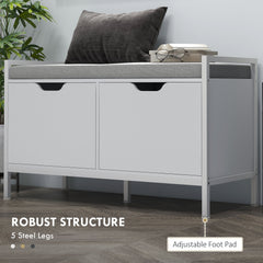 Shoe Storage Bench with Seat Cushion, Shoe Cabinet for Hallway, Entryway Bench, Supports 352lbs, White