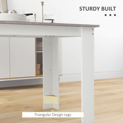 47" Kitchen Table for 4-6 People, Dining Table with Wood Effect for Dining Room, Black