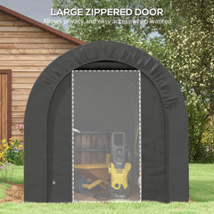 5' x 8' Outdoor Storage Shed, Heavy Duty Galvanized Steel Portable Shed for Bike, Motorcycle, Garden Tools, Black