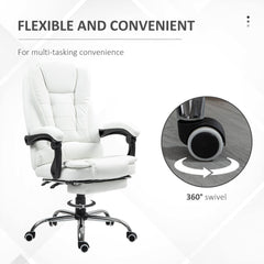 Ergonomic Office Chair with Back Support, PU leather Executive Office Chair with High Back, Retractable Footrest, Black