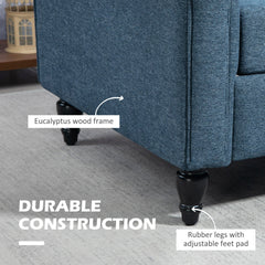 Vintage Loveseat, Upholstered Love Seat Furniture, Chenille-feel Fabric 2 Seater Sofa Couch with Rolled Arms, Gourd-Shaped Rubber Wood Legs for Living Room, Dark Grey