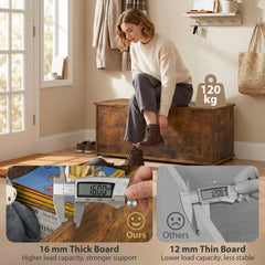 39.5" Storage Chest with 2 Safety Hinges, Storage Box Organizer with Flip-Top Lid, Entryway Storage Bench, Black