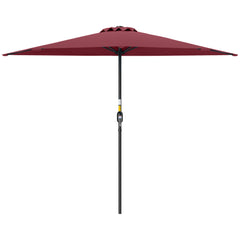 9ft Half Patio Umbrella Round Balcony Umbrella Waterproof Window Sun Shade w/ 5 Ribs Beige